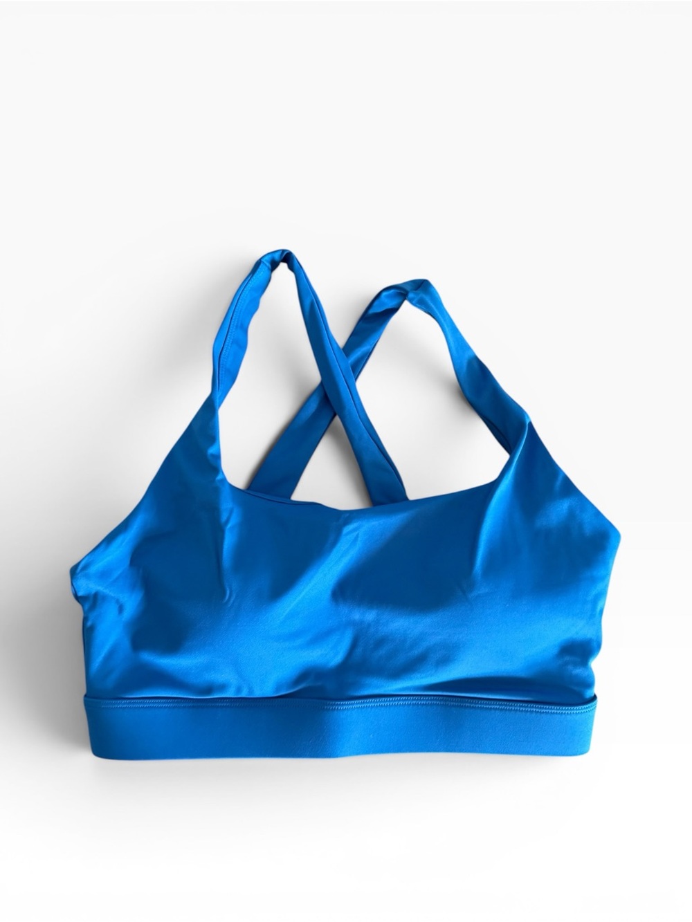 Women's Blue Cross-Back Sports Bra